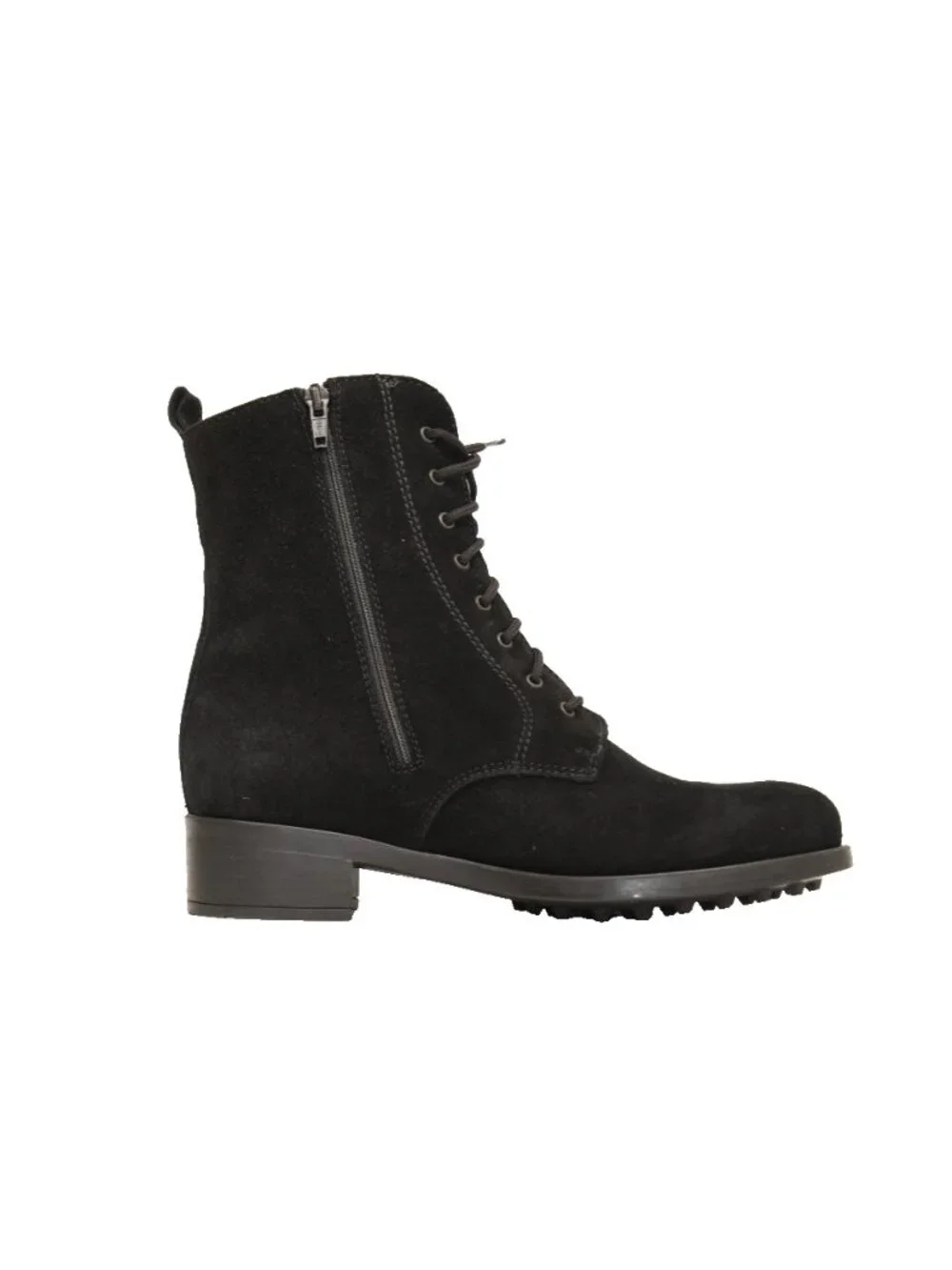 New! La Canadienne 8.5 Spidey Suede Boot Waterproof Lace-up Black Ankle DD546
